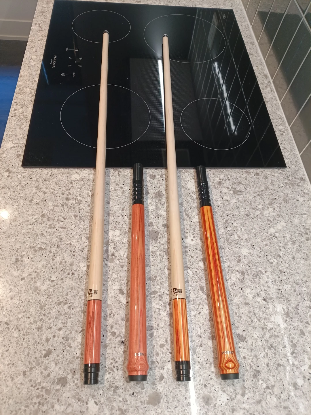 Premium Pool Jump Cue with Exotic Rare Wood Butt