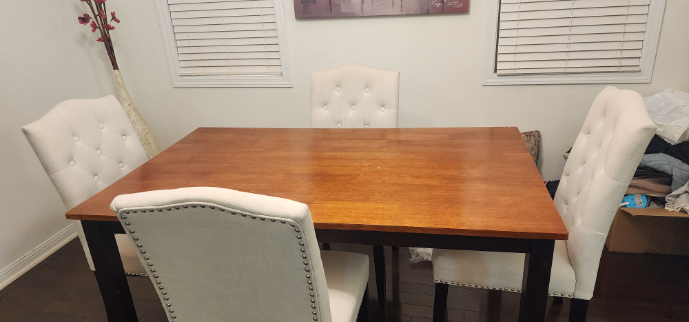 Wooden Dining Table Set of 4  Dining Chairs and Table Cloth - photo 3