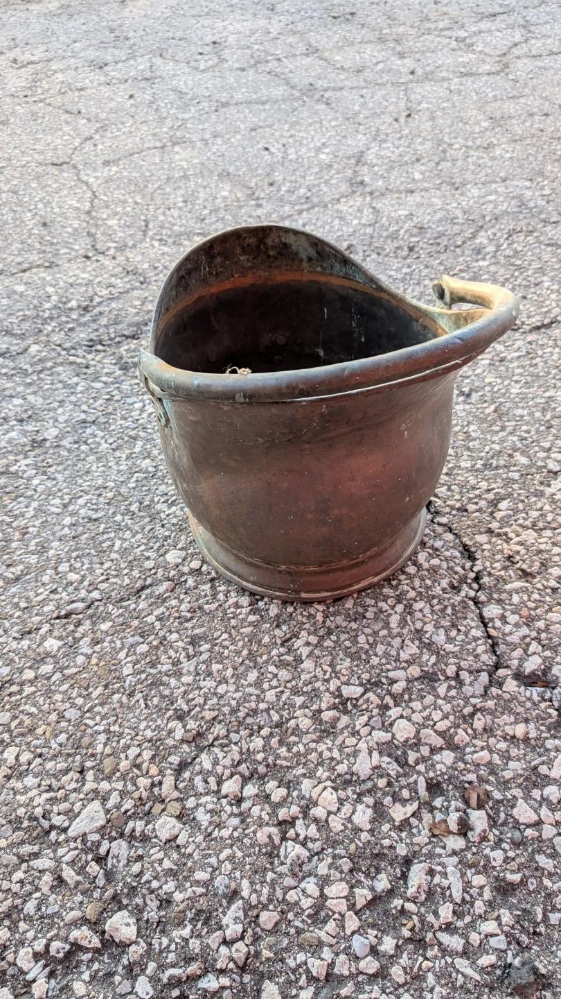 Vintage Copper Fireplace Coal Bucket - photo 3