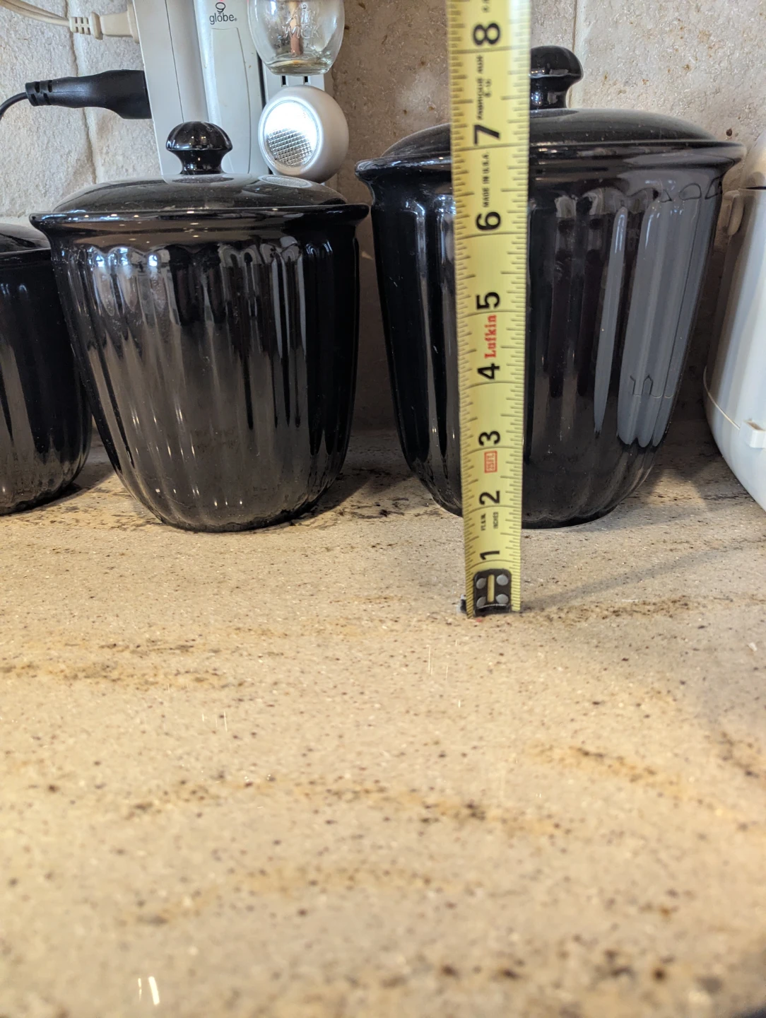 Set of 5 Black Ceramic Kitchen Canisters - photo 2