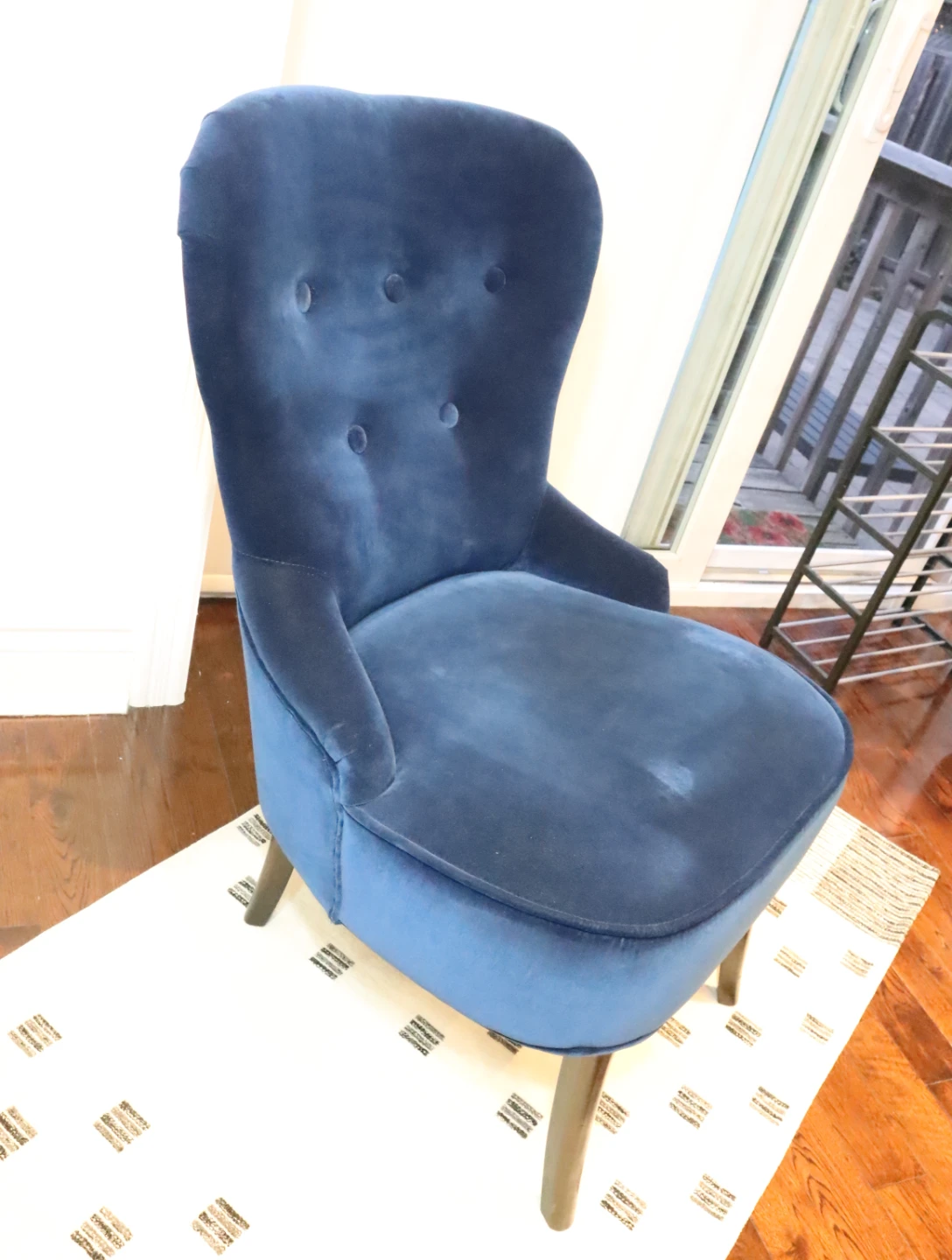 Blue Velvet Accent Chair - photo 5