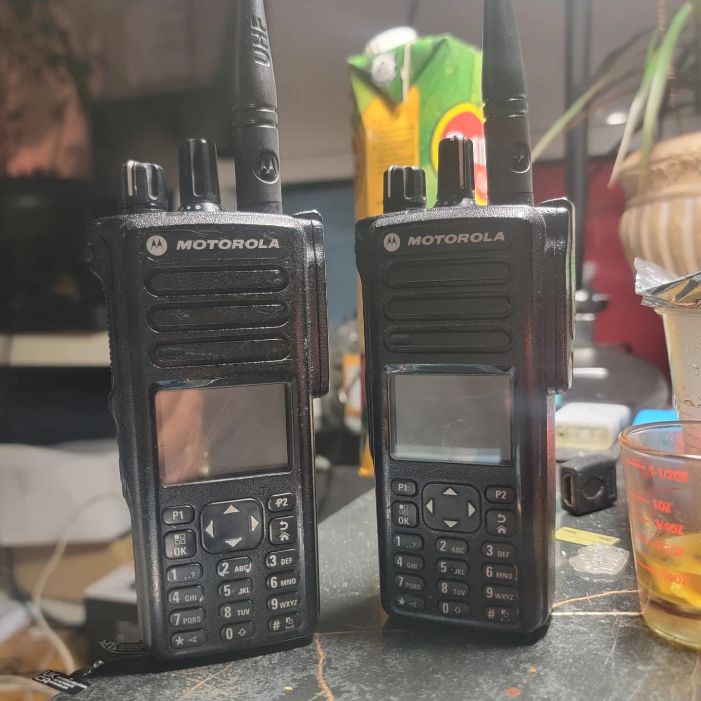Two Motorola XPR 7550 Two-Way Radios