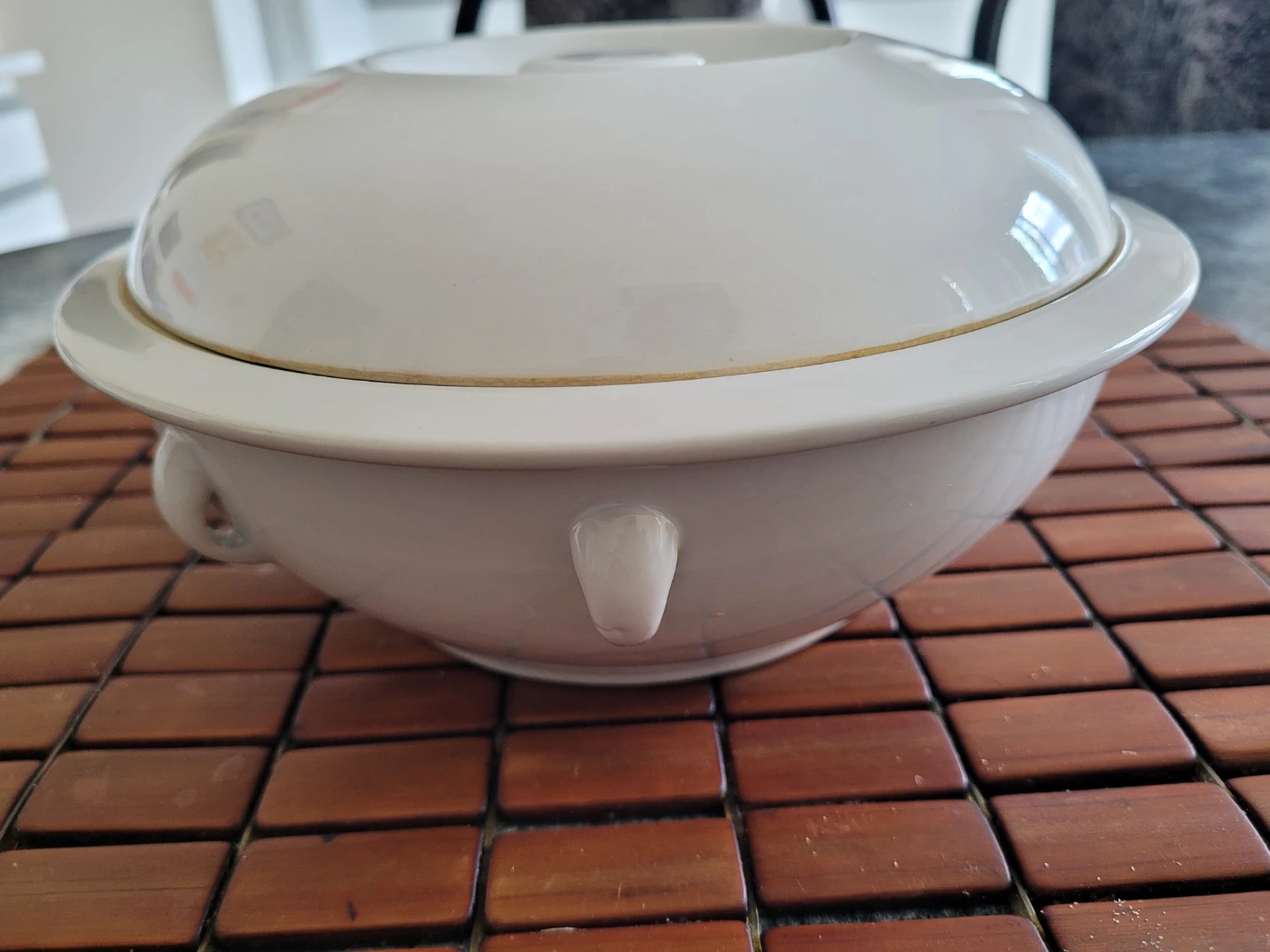 White Ceramic Serving Dish with Lid - photo 2
