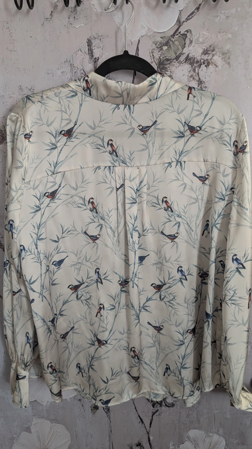 Zara Long Sleeve Bird Print Shirt - photo 3