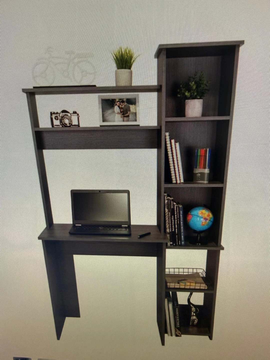 Gray desk and bookshelf - photo 3