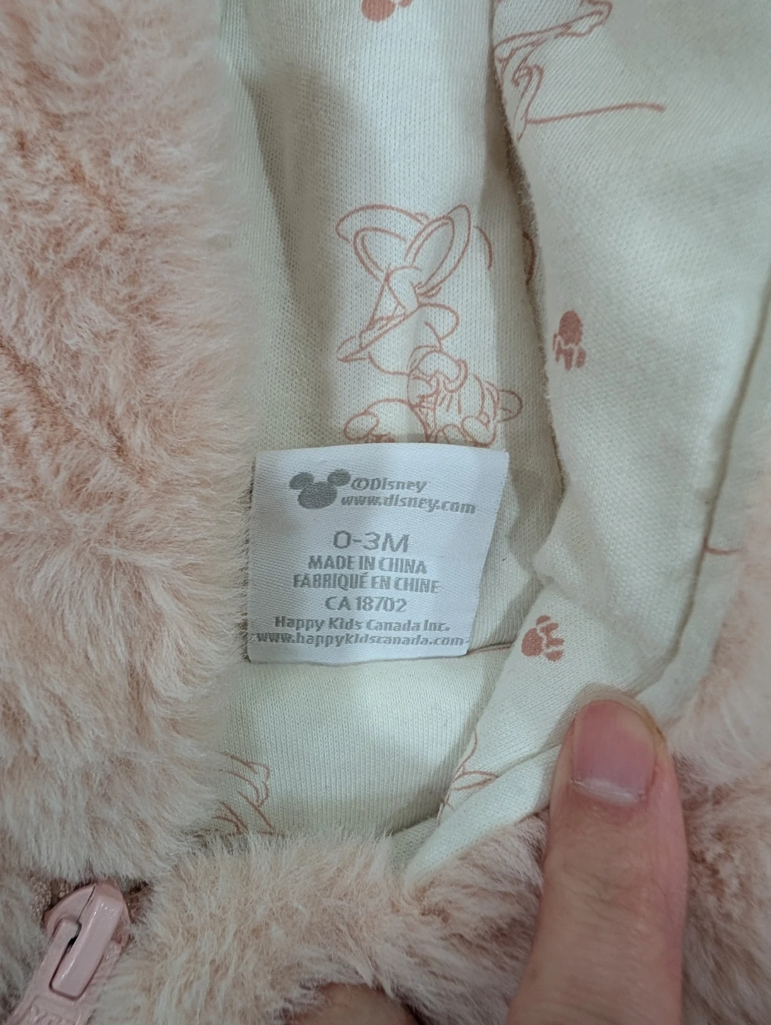 Disney Baby Minnie Mouse Faux Fur Bunting Suit 0-3M - photo 3