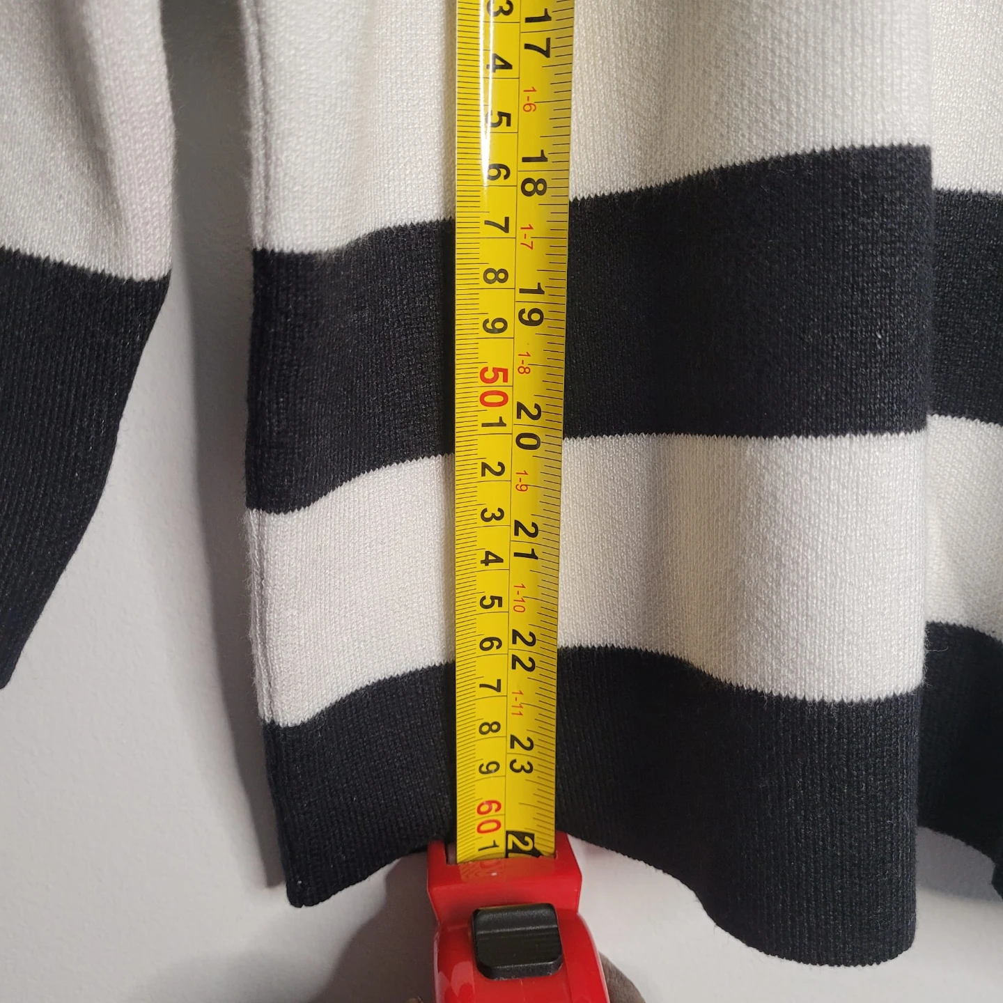 Navy and White Striped Turtleneck Sweater - photo 4