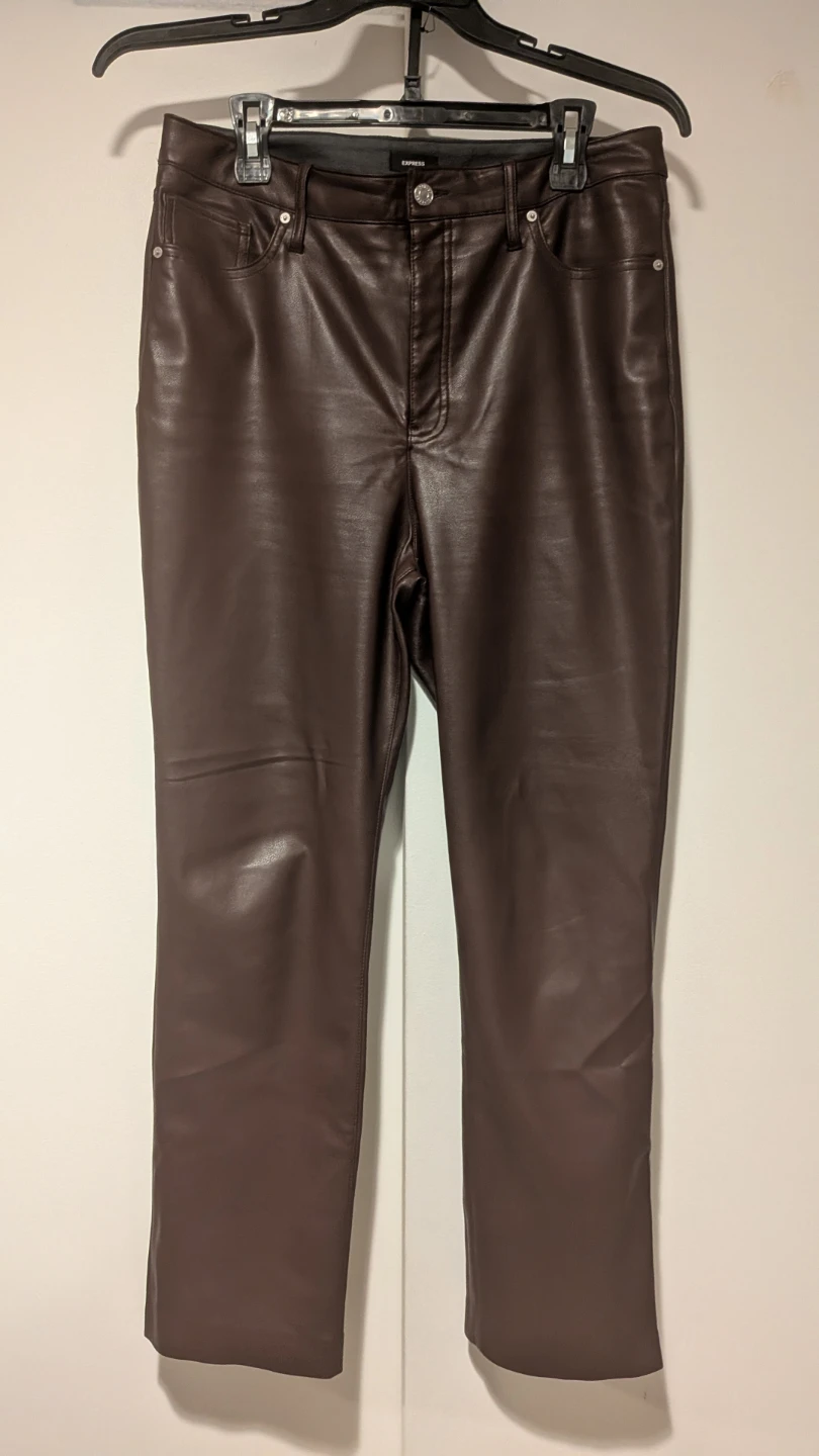 Express Brown Faux Leather Pants