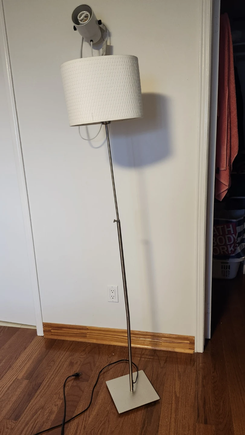 Adjustable Metal Floor Lamp with Textured Shade - photo 2
