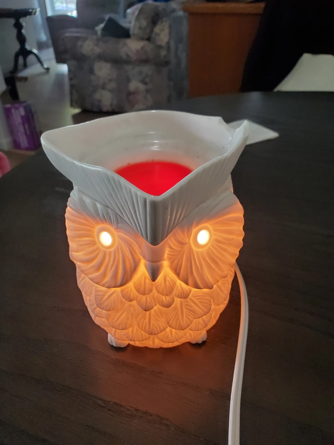 White Ceramic Owl Scented Wax Warmer - photo 2