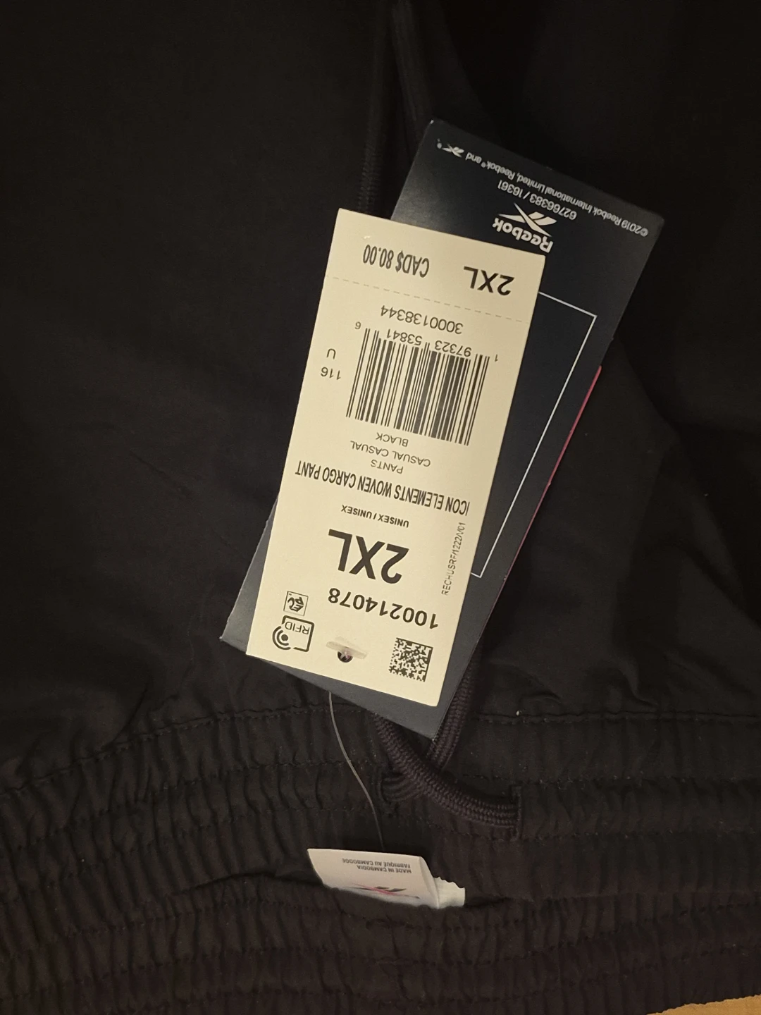 NWT)Reebok 2XL Icon Elements Woven Cargo Pants - photo 2