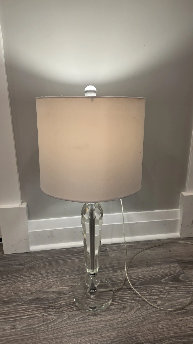 Crystal Table Lamp with White Shade - photo 2