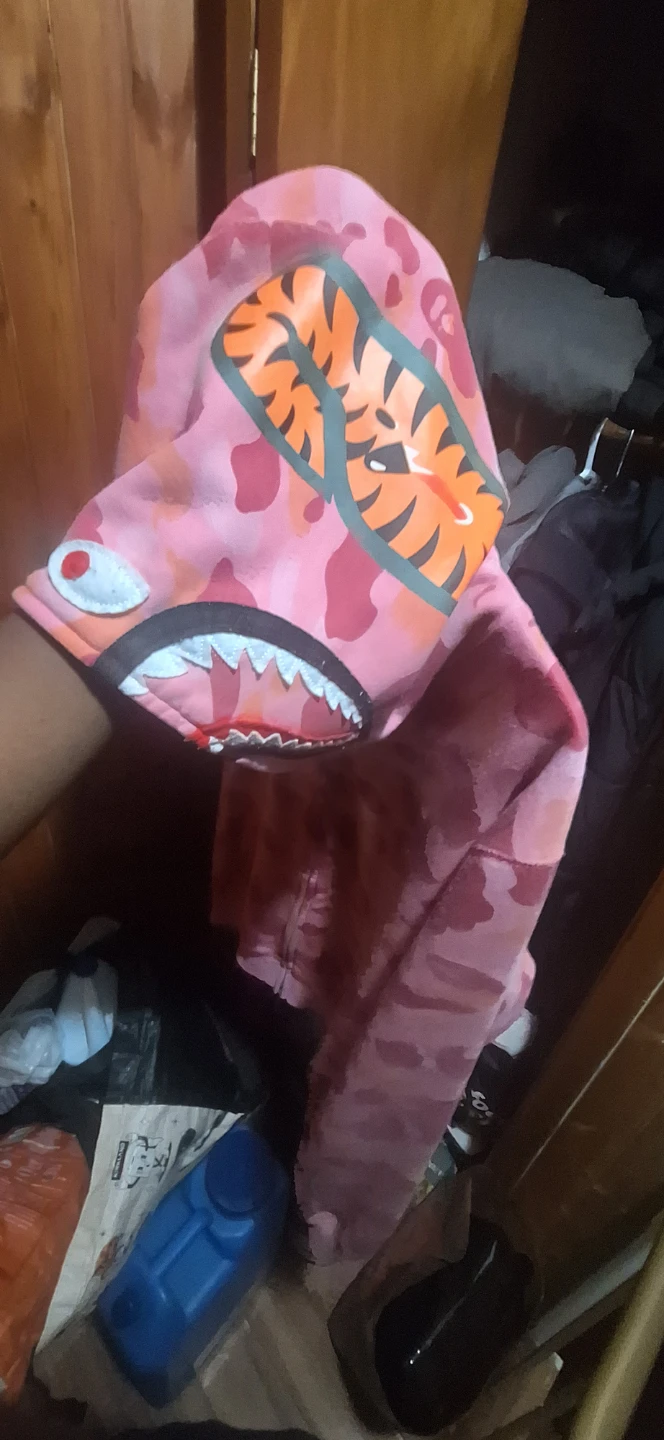A Bathing Ape Pink Camo Shark Hoodie - photo 4