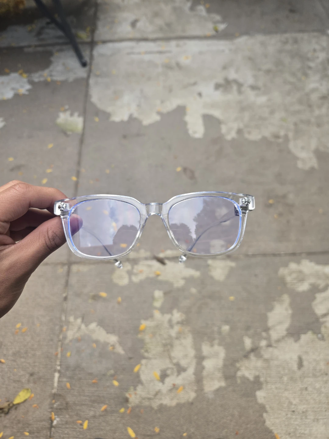Chrome Hearts clear frame glasses