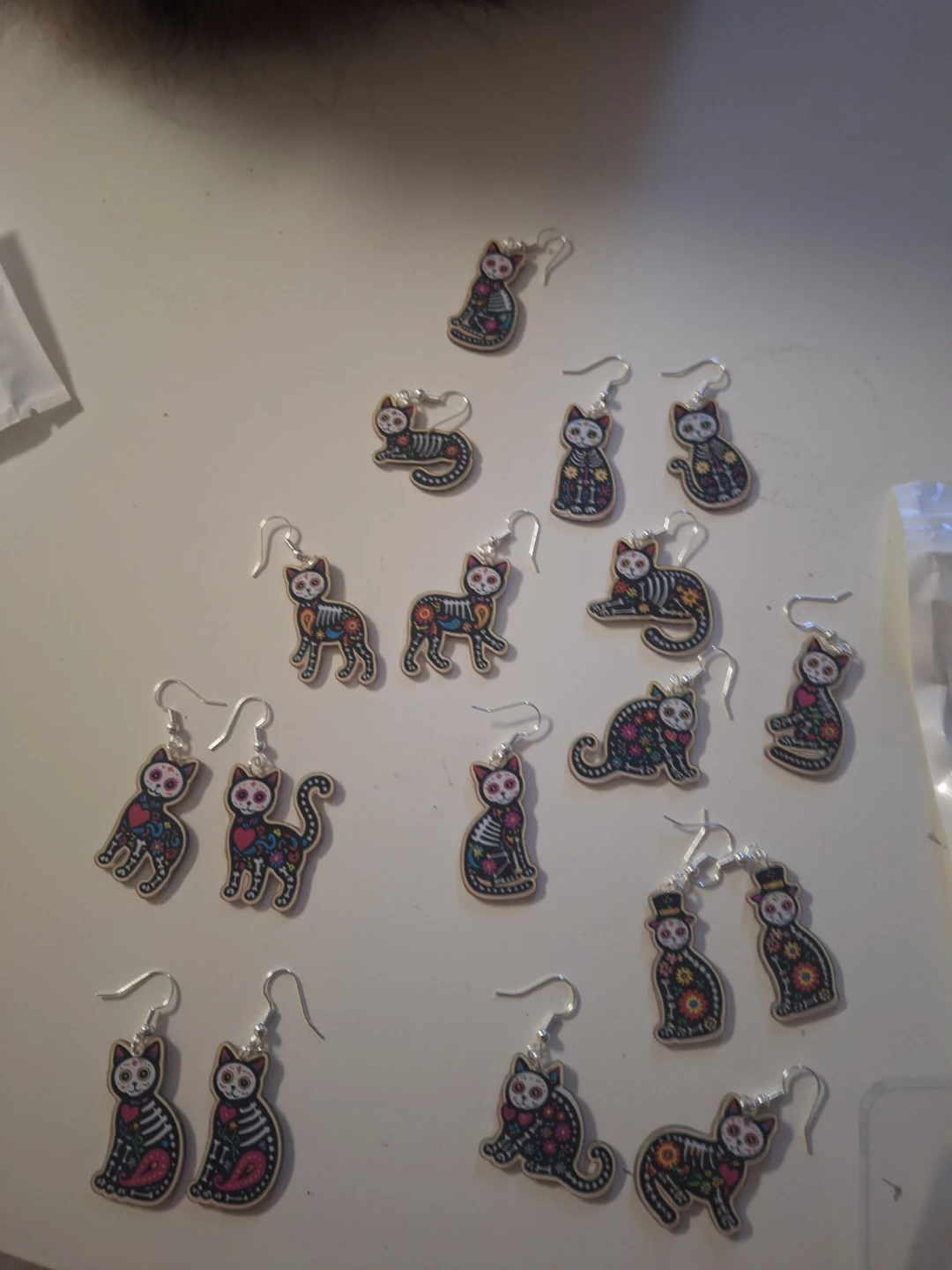 Day of the Dead Cat Earrings