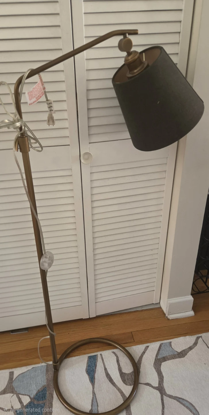Brass Finish Floor Lamp with Dark Shade