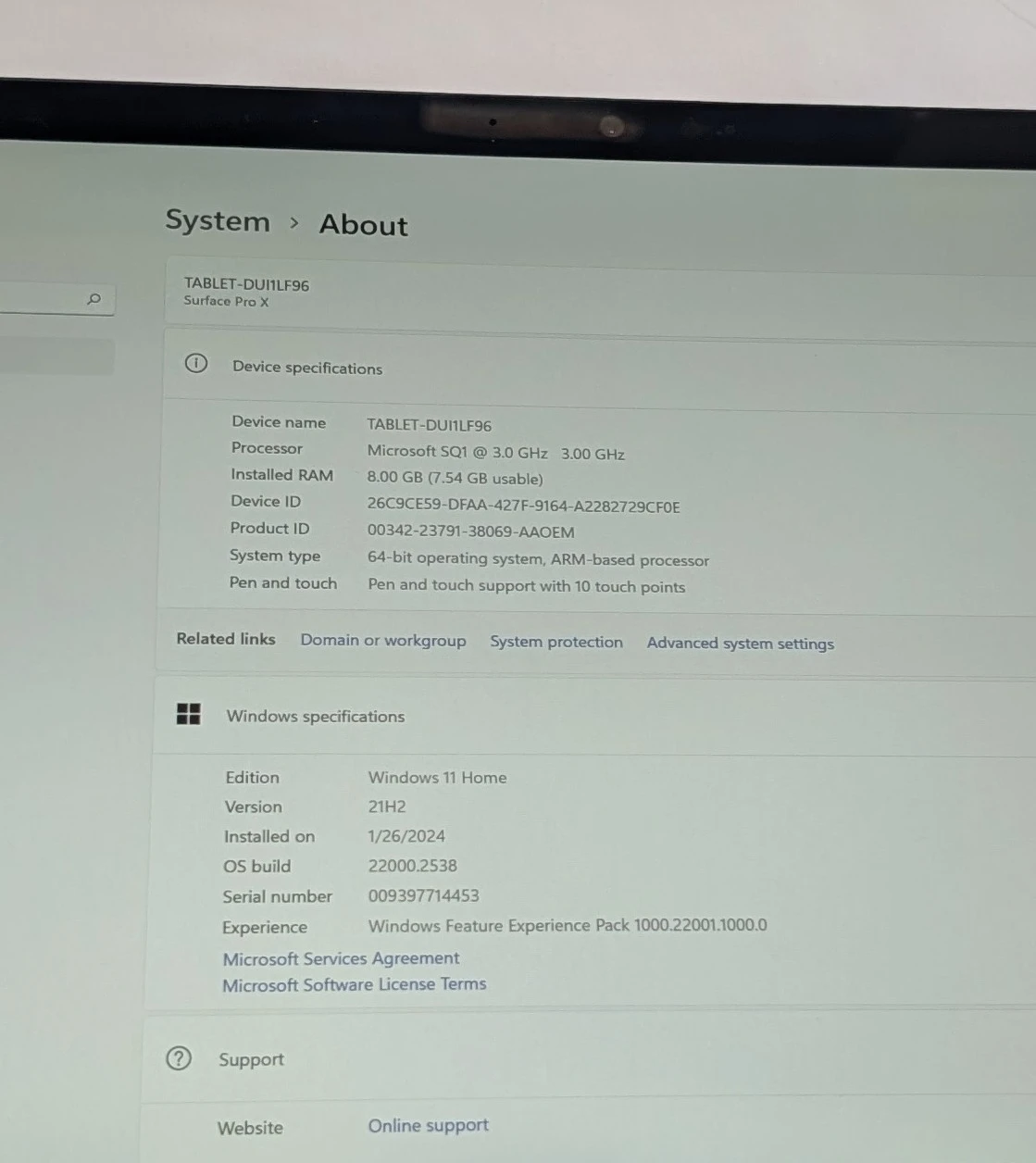 MICROSOFT SURFACE PRO X WINDOWS 11 TABLET WIFI PLUS 4G CELLULAR - photo 2