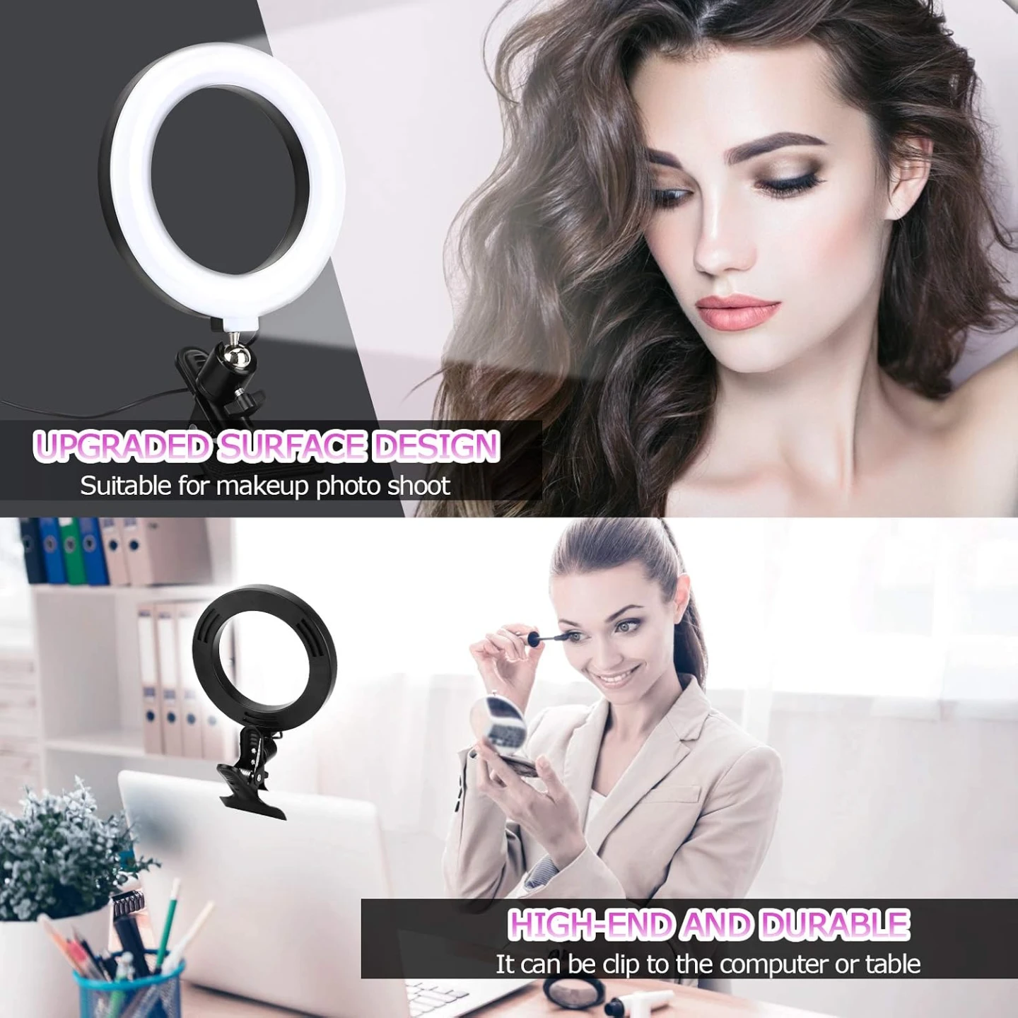Video Conference Lighting,Small Ring Light for LaptopComputer - photo 4