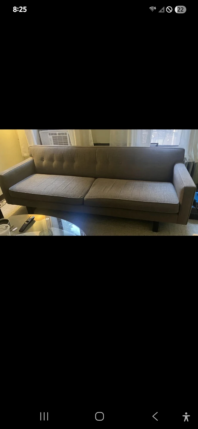 Mid-Century Modern Style Gray Sofa