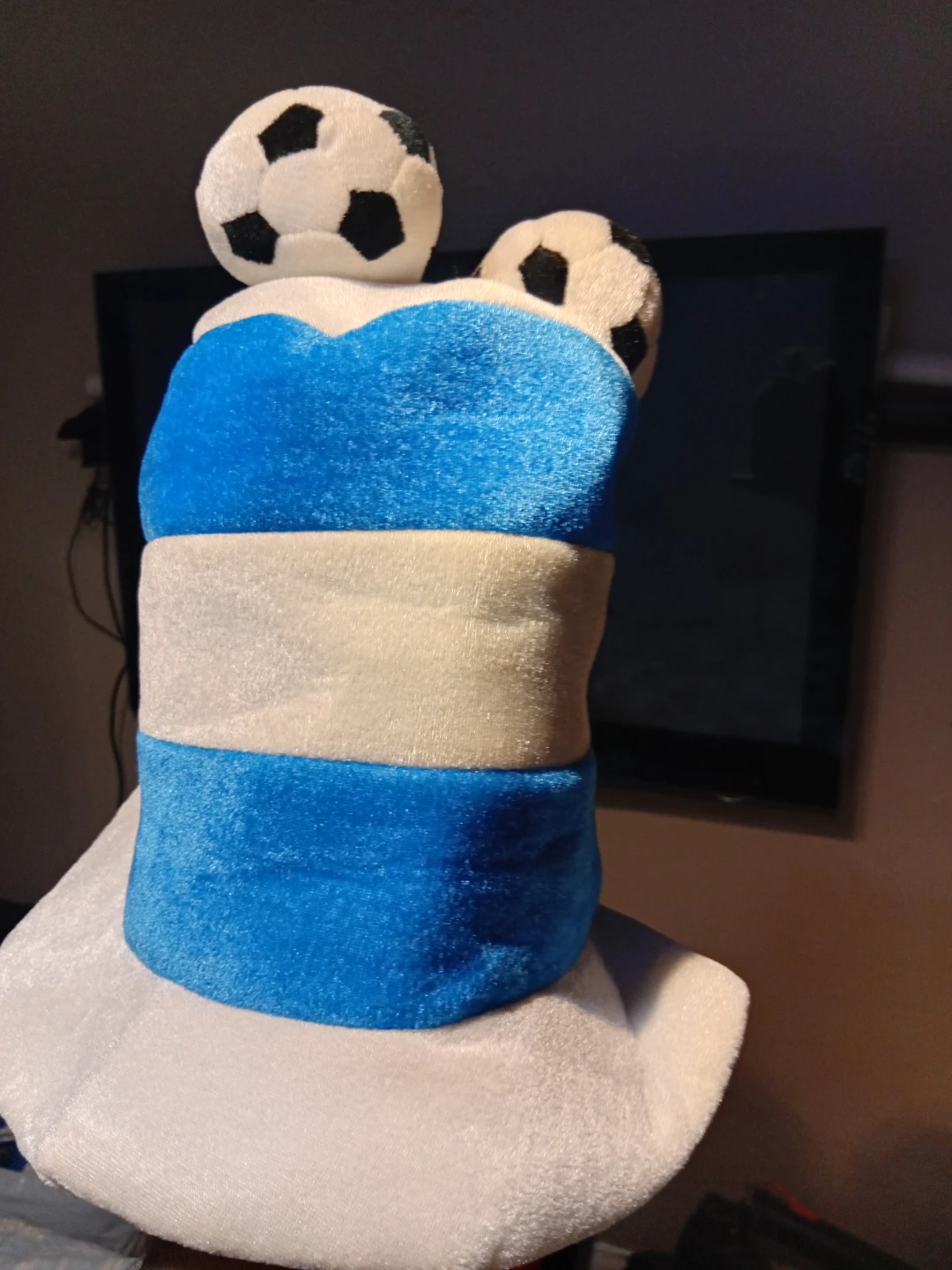 Novelty soccer ball plush top hat