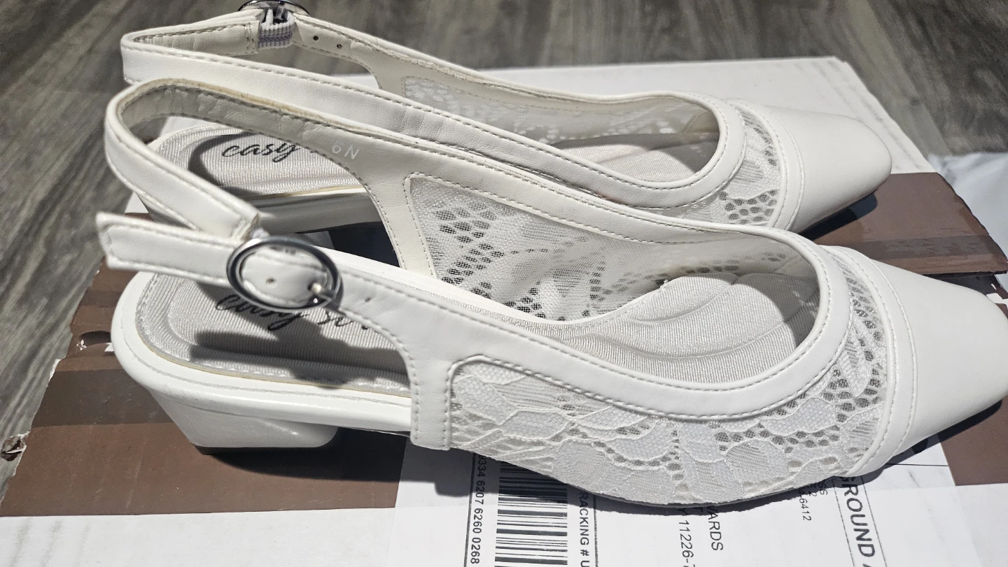 Easy Street White Lace Slingback Heels - photo 2