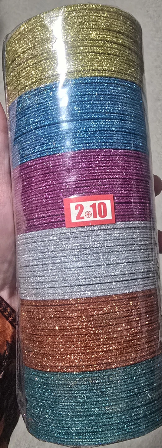 Set of Multi-Coloured Glitter Bangles Size 2-10