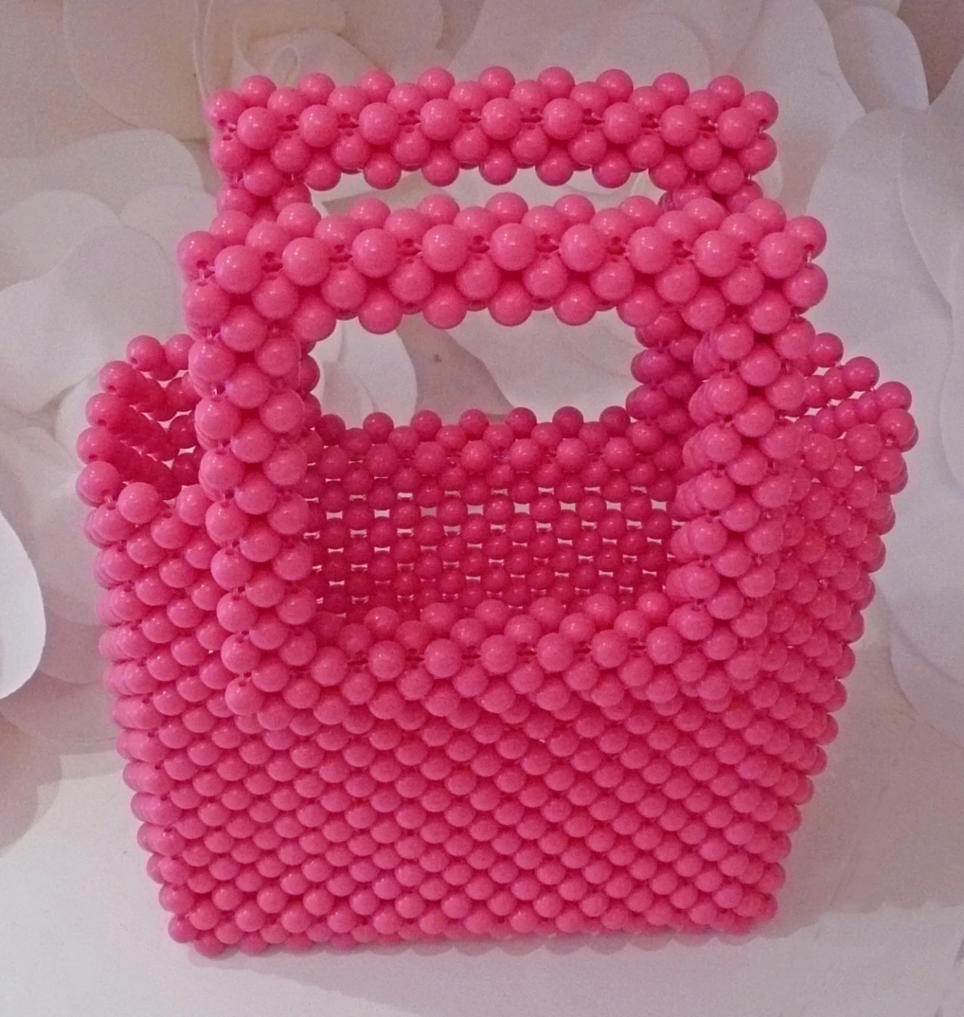 Pink beaded handbag