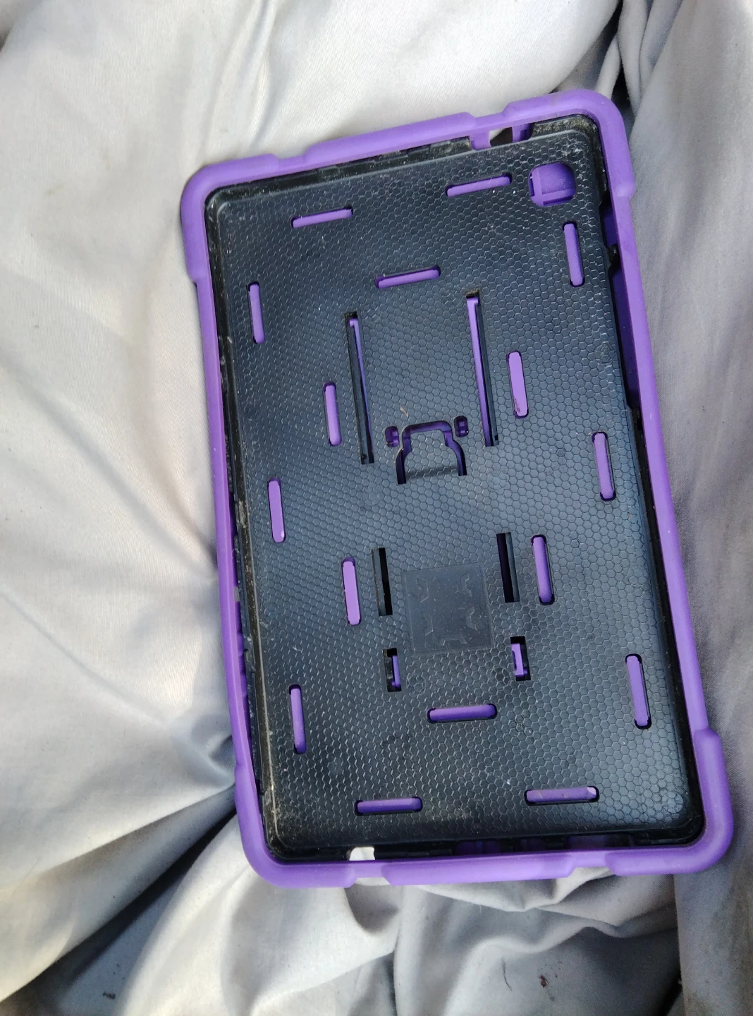 Purple protective tablet case with kickstand
