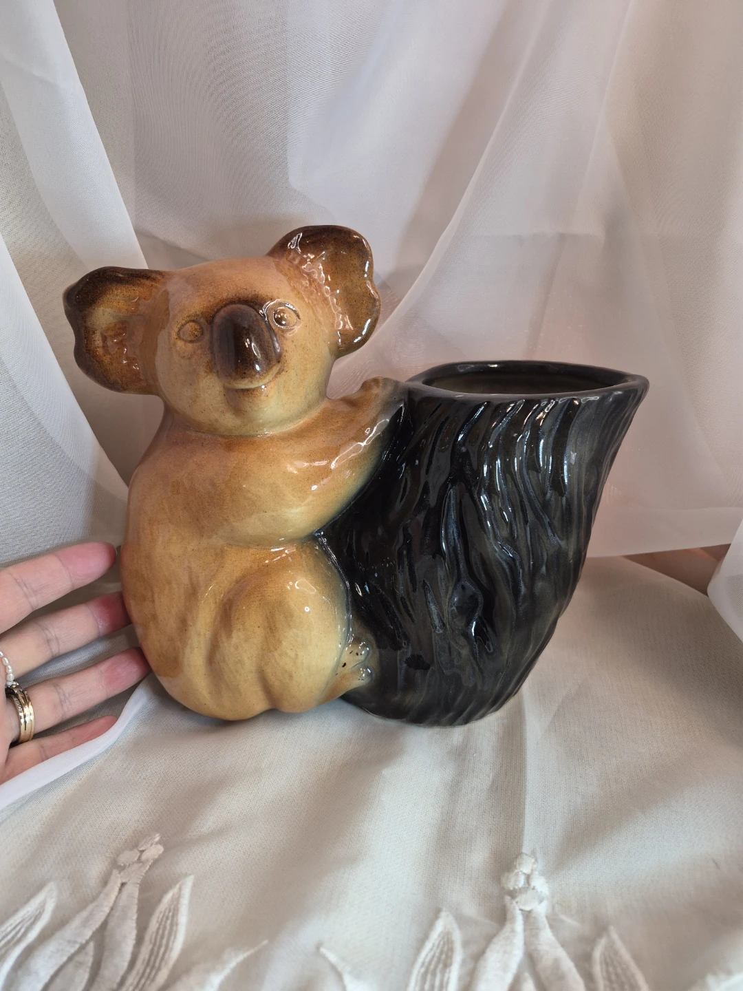 So Cute Vintage Large Ceramic Koala Bear Planter - photo 4