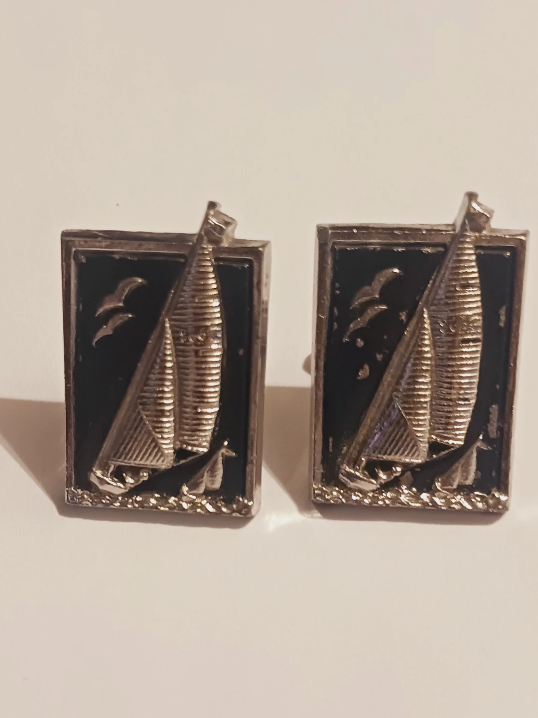 Beautiful Vintage Sailboat Cufflinks - photo 4