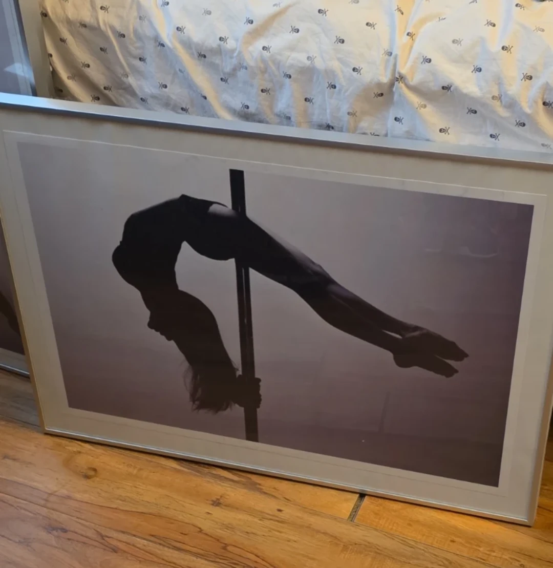 Pole Dance Art Print in Silver Frame