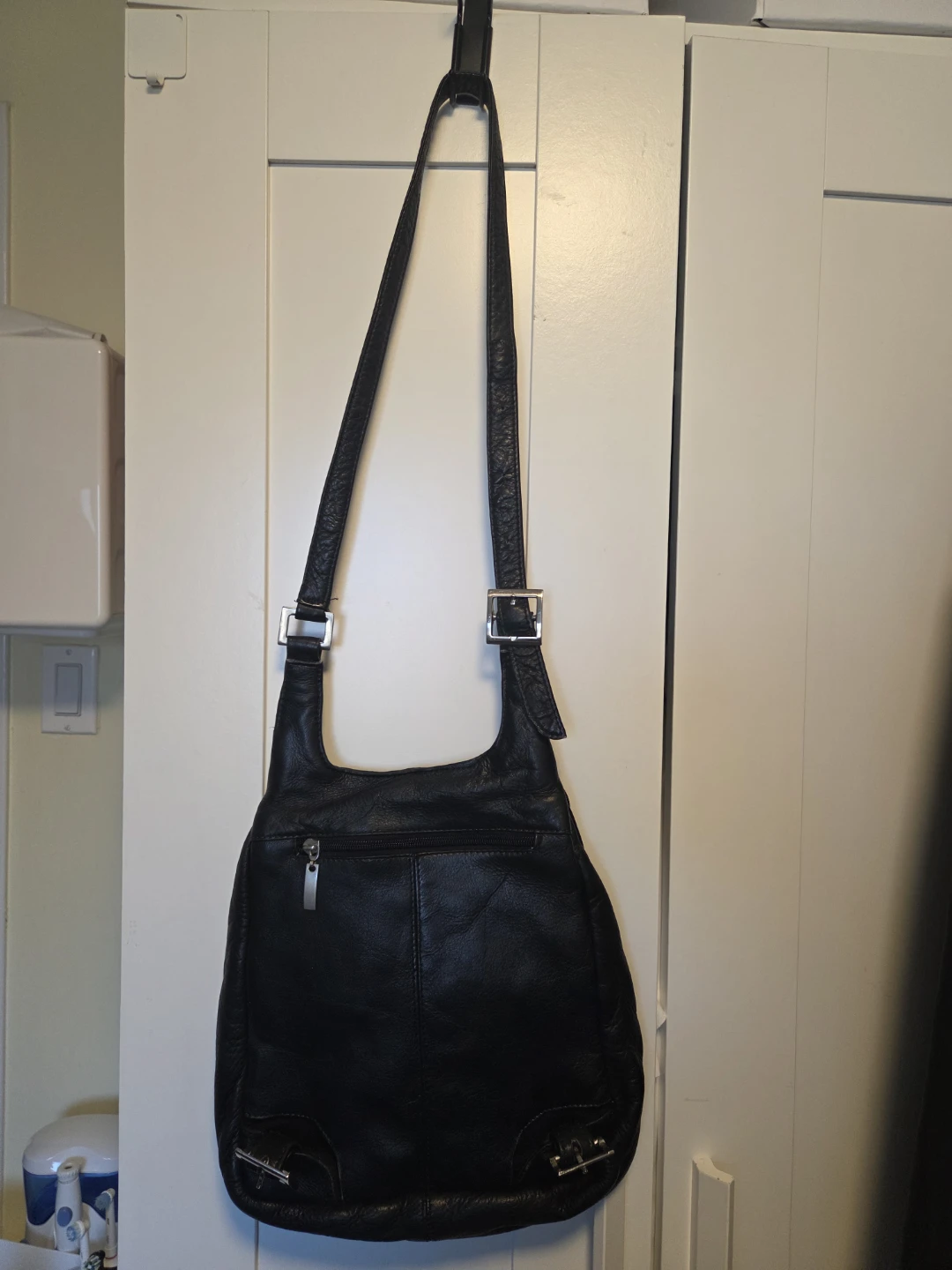 Vintage QUEROS Genuine Leather Convertible Backpack Sling Bag - photo 4