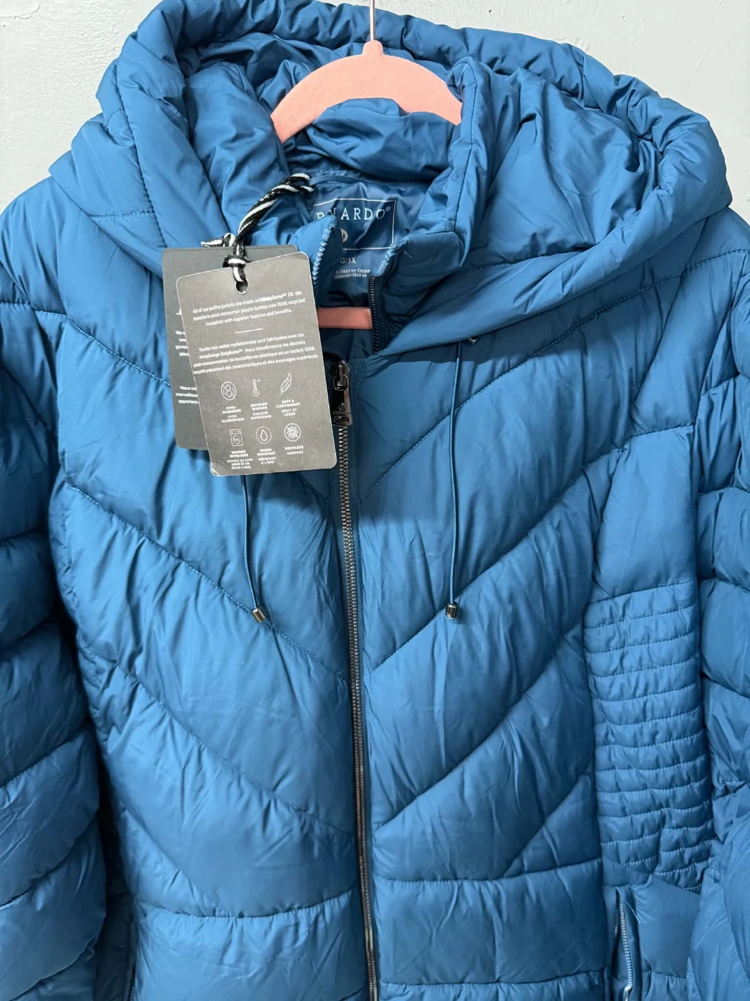 Bernardo Teal Wing Puffer Jacket BRANDNEW