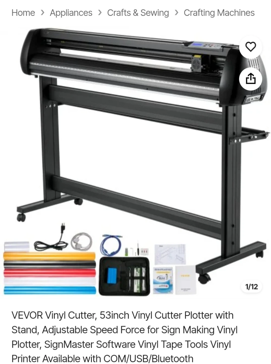 VEVOR 53-inch Vinyl Cutter Plotter with Stand