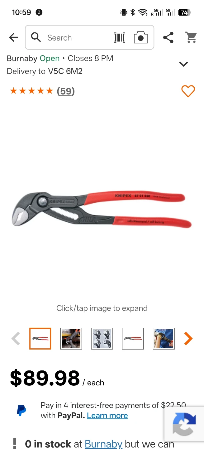 Knipex Cobra 10" Water Pump Pliers - photo 2