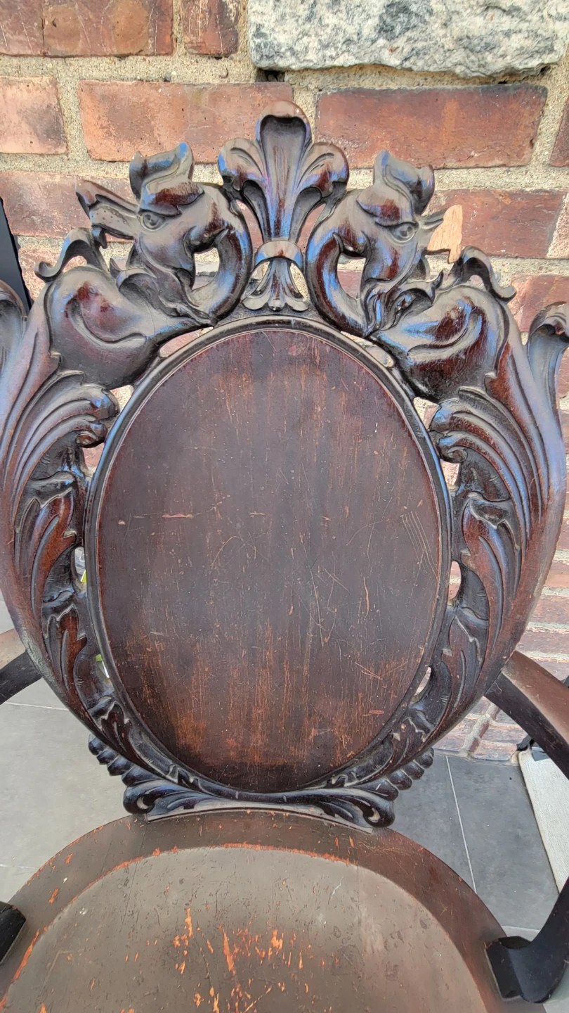 Vintage Carved Wooden Armchair - photo 4