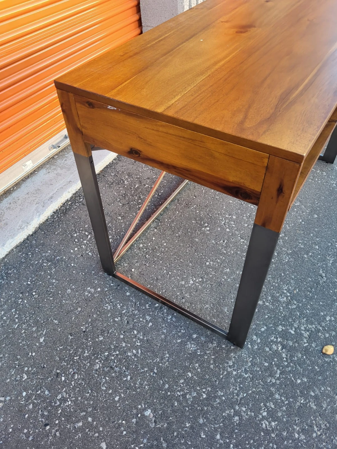 Industrial Style Wood and Metal Desk - photo 2