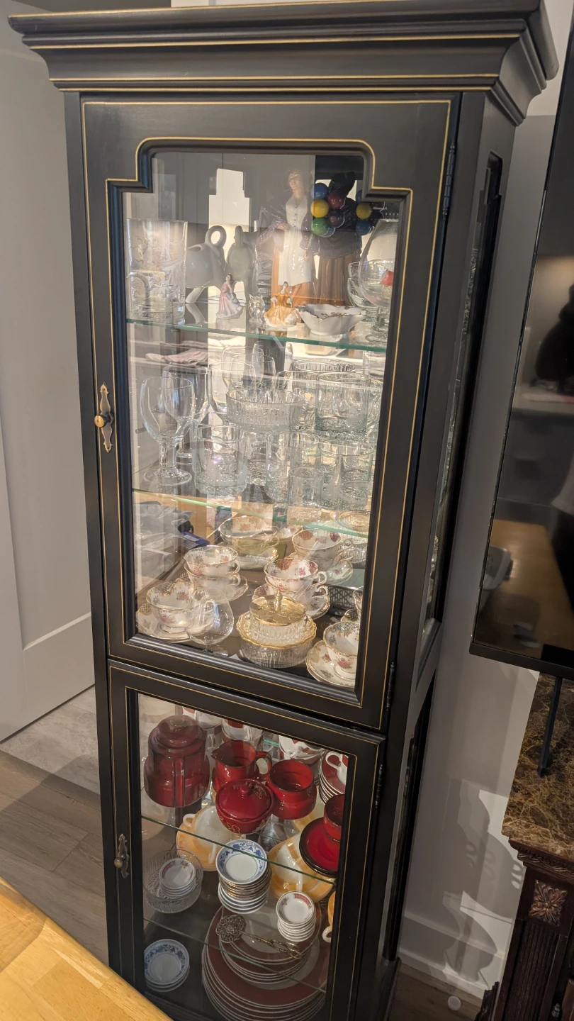 Elegant Black Tall Curio Display Cabinet - photo 3