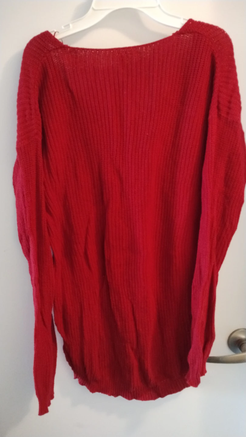 Bluenotes Red Knit V-Neck Sweater - photo 2