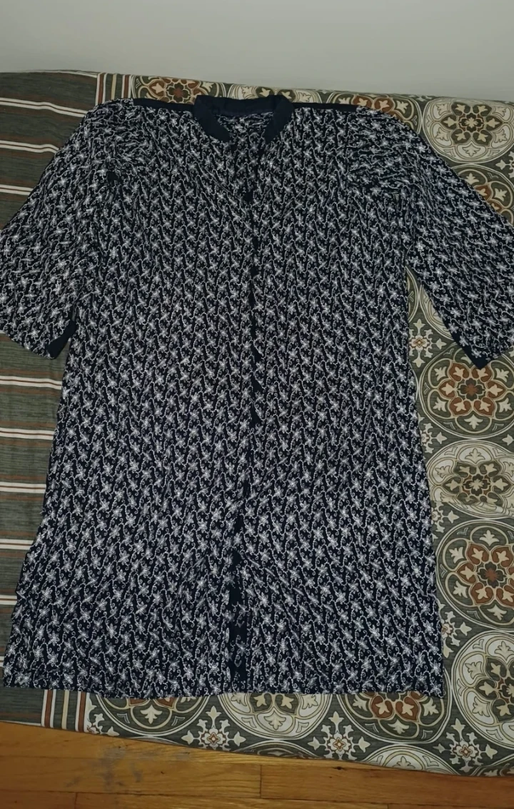 Blue and White Fully Embroidered Tunic Top - photo 2