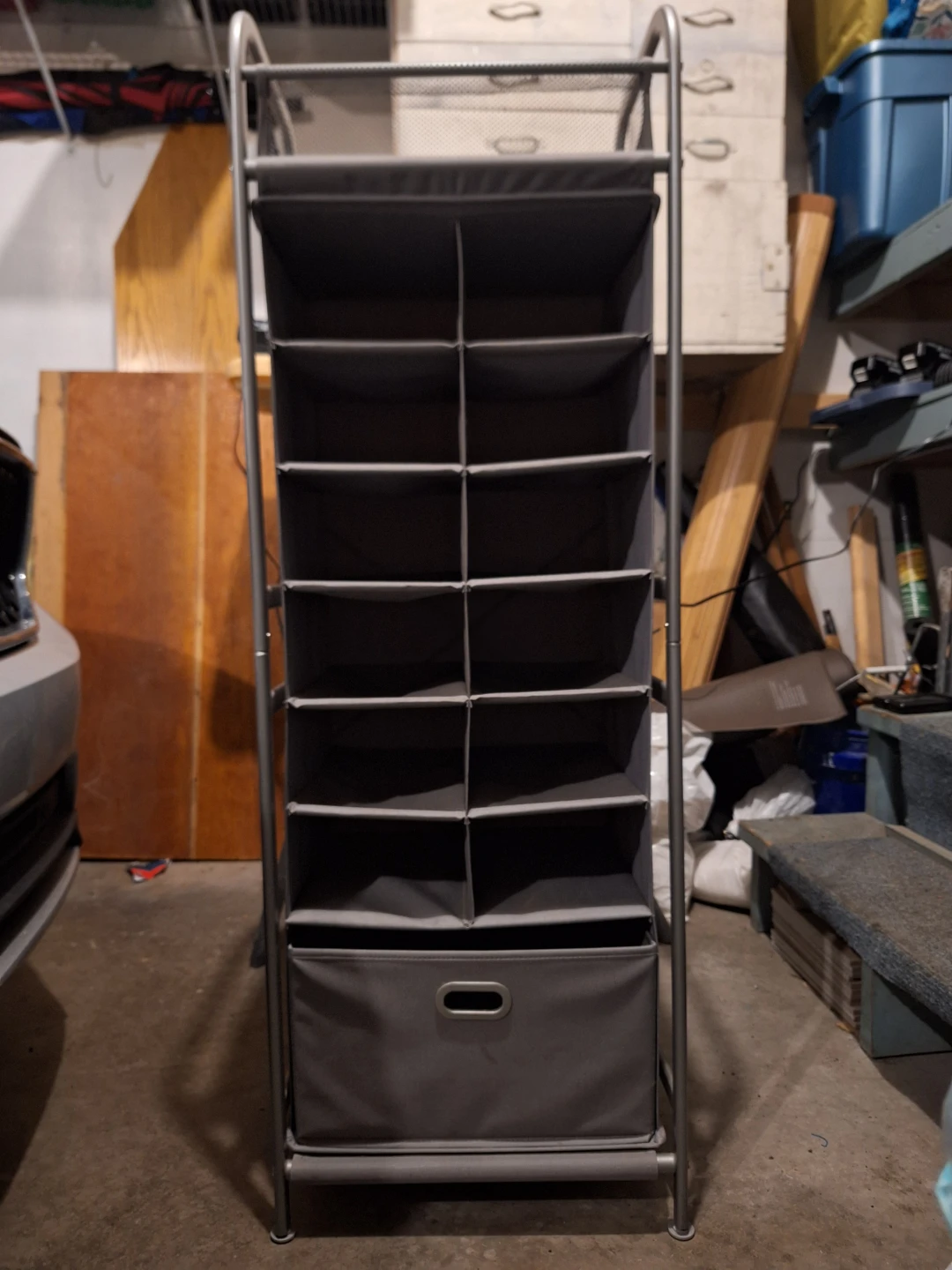 Grey Shoe Storage Organizer Unit