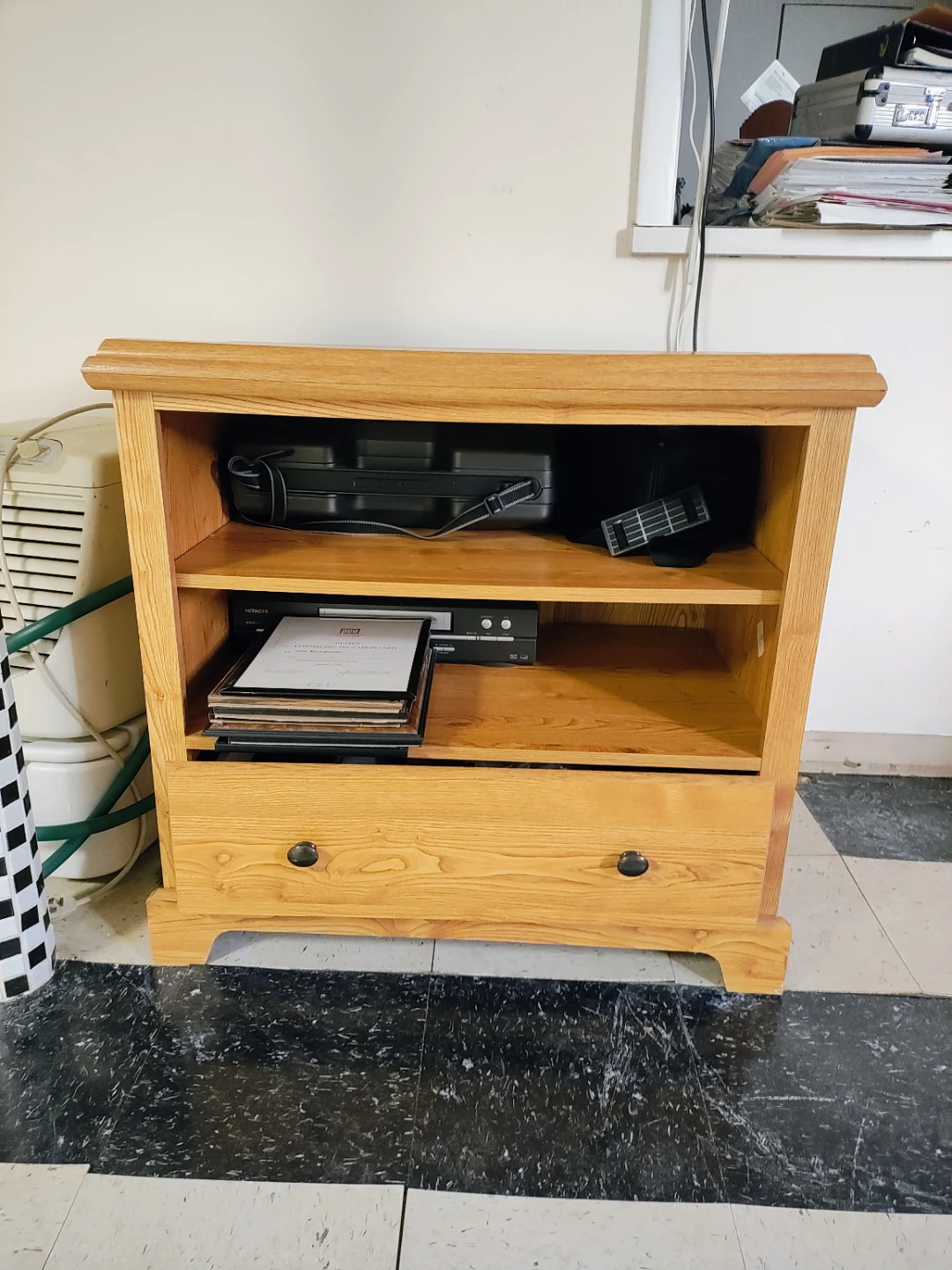 Wooden TV Media Stand with Storage Drawer
