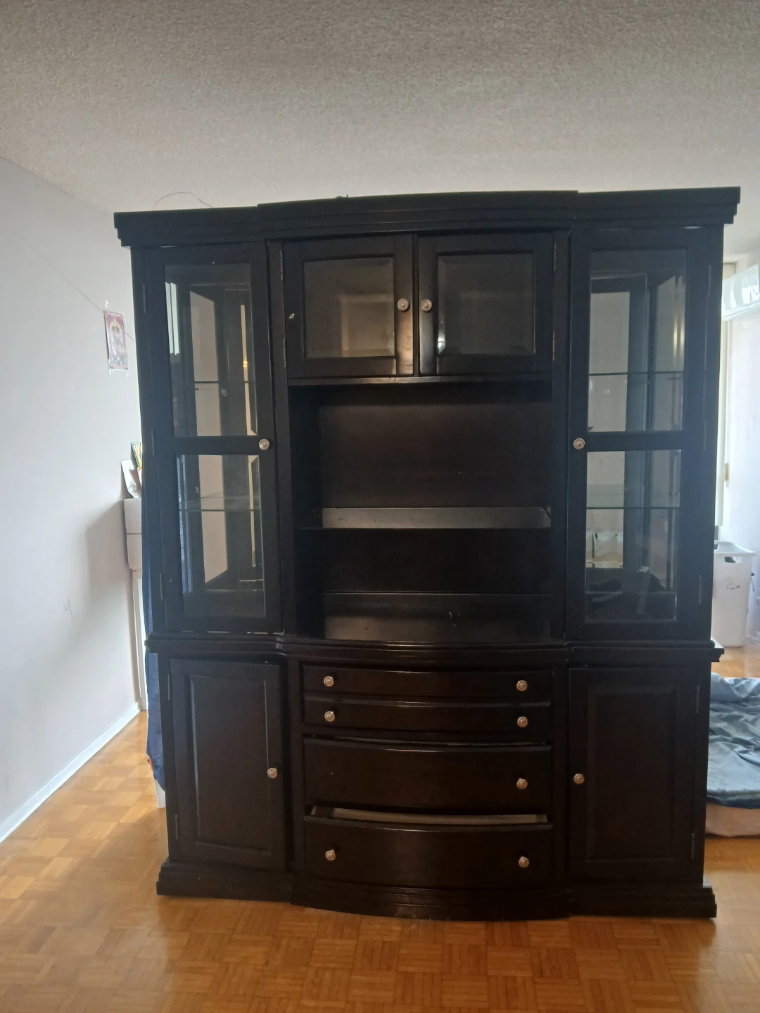 Black China Cabinet and Hutch - photo 2