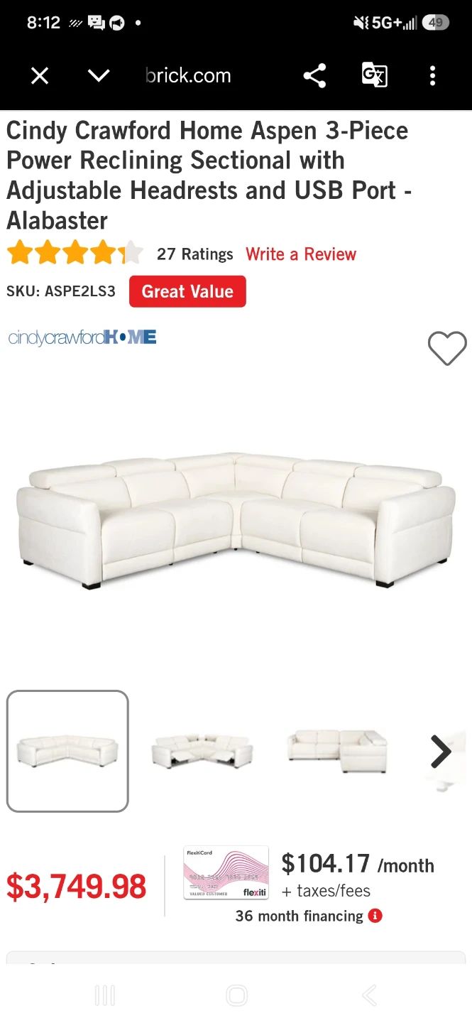 Cindy Crawford Home Aspen 3-Piece Power Reclining Sectional - photo 5