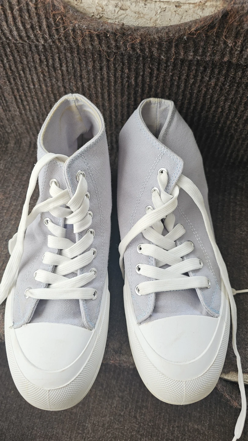 Light Grey High-Top Sneakers Size 8
