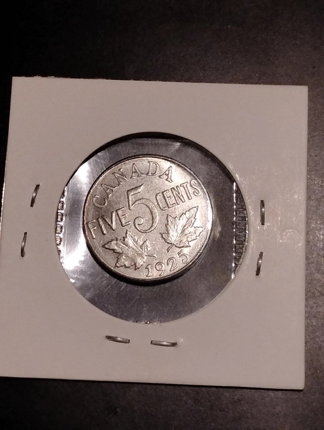 1925 Canadian Five Cents Coin - photo 2