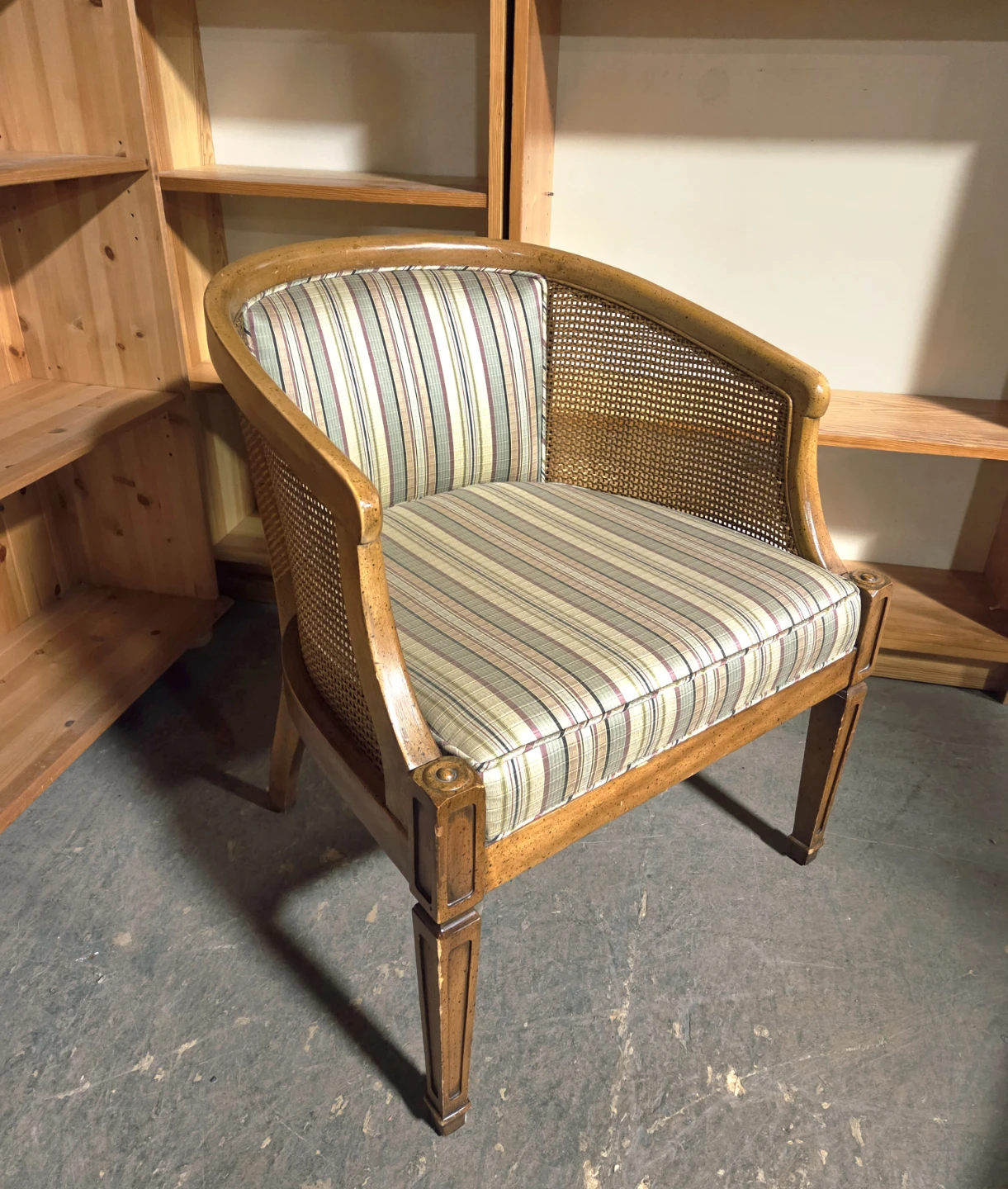 Vintage Cane Panelled Barrel Chair(s) - photo 3