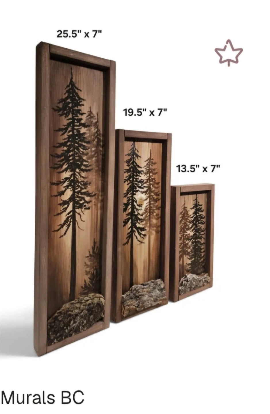 Rustic Wooden Tree Wall Art Panels