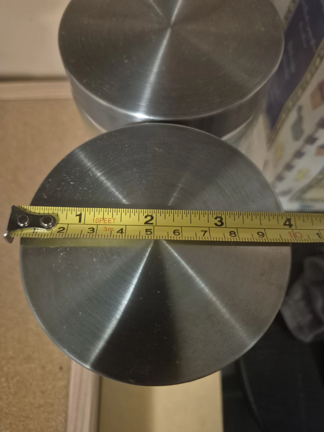 Three Glass Canisters with Stainless Steel Lids - photo 3