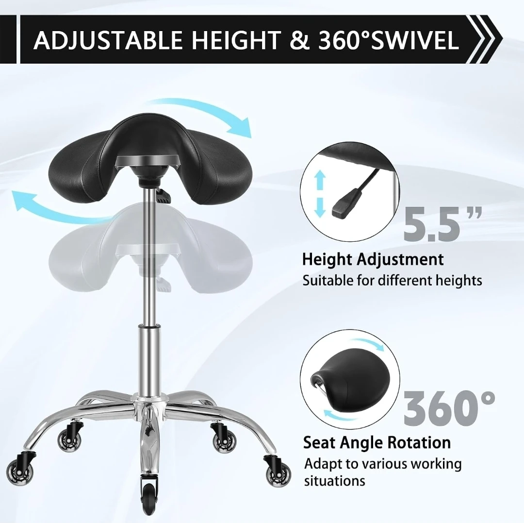 Ergonomic Rolling Saddle Stool - photo 3